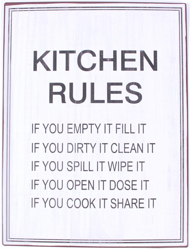em7145 Lafinesse Metal Schild - Kitchen Rules