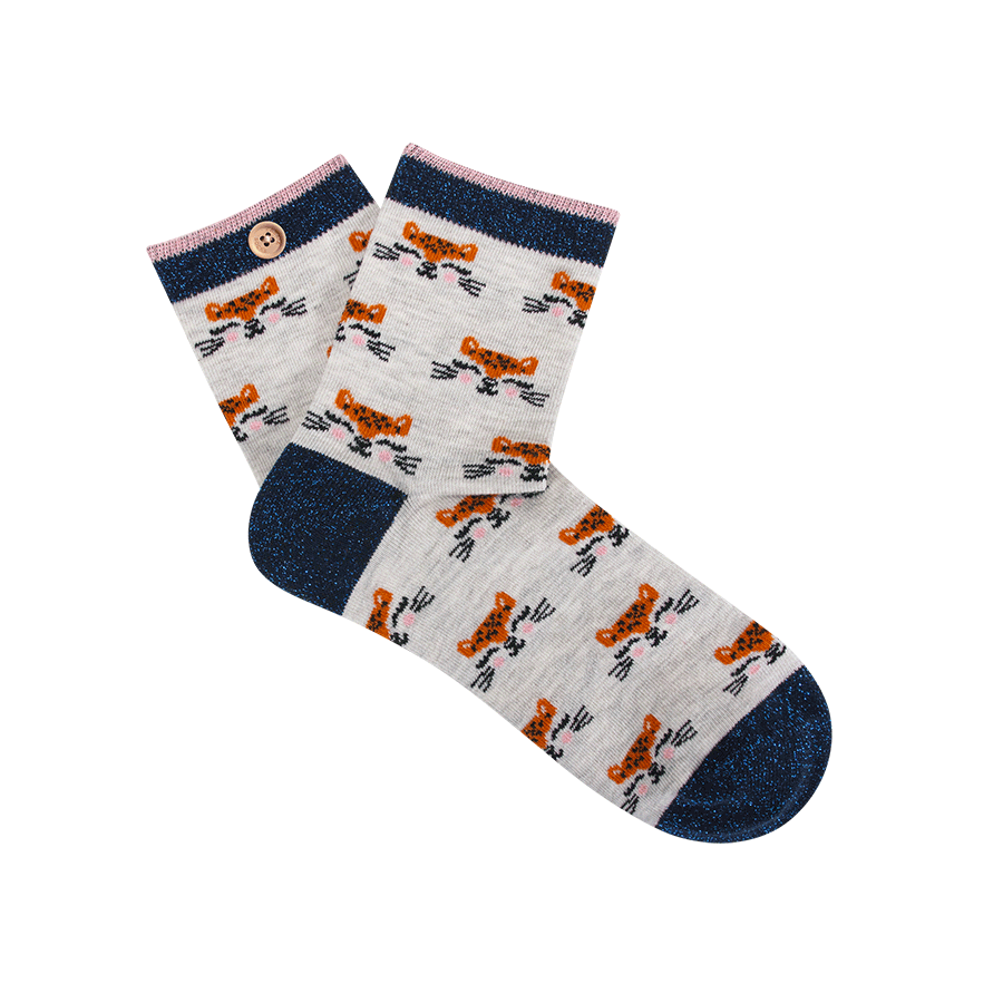 Cabaia Damen Socken - ANAIS & ADAM - Leoparden Gesichter - SALE