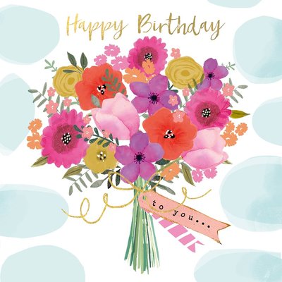 paperproducts-design-papierservietten-happy-flower PPD Kleine Papierservietten - Cocktail Napkins - Happy Birthday Blumen