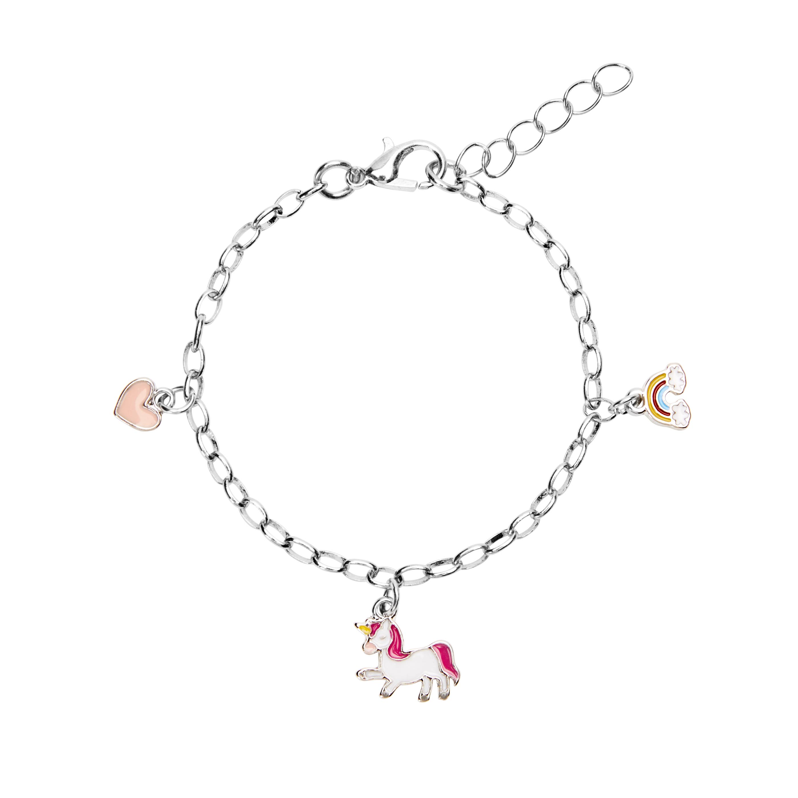 Happy Kids Armband mit 3 Anhänger - Einhorn