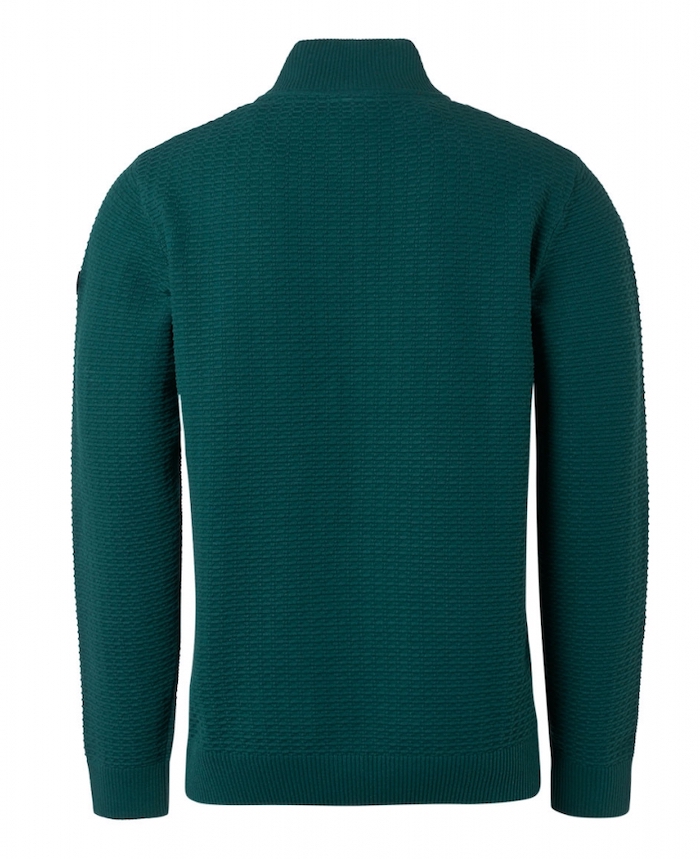 NO EXCESS Langarm Pullover Half Zipper in Ozeanblau