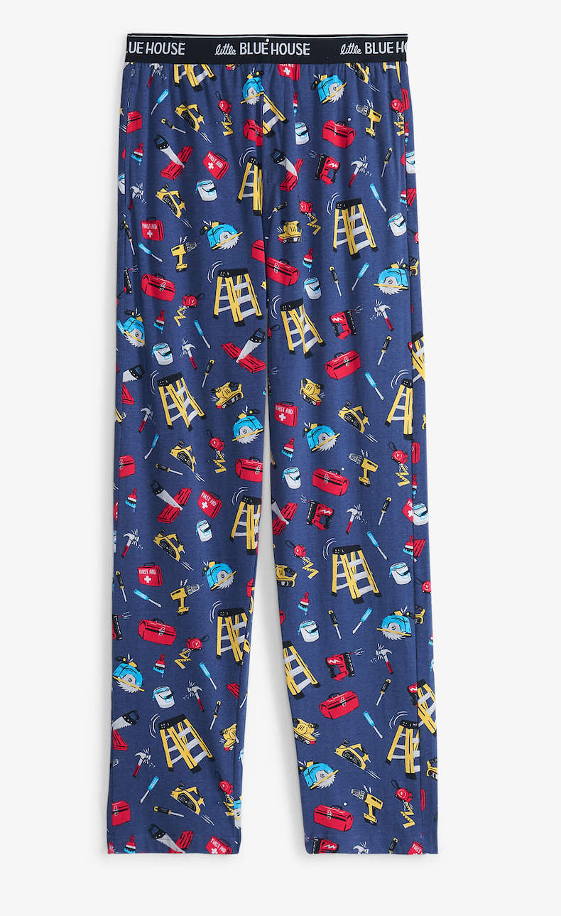 Little Blue House Herren Jersey Pyjama Hose in Blau - Handyman - Handwerker