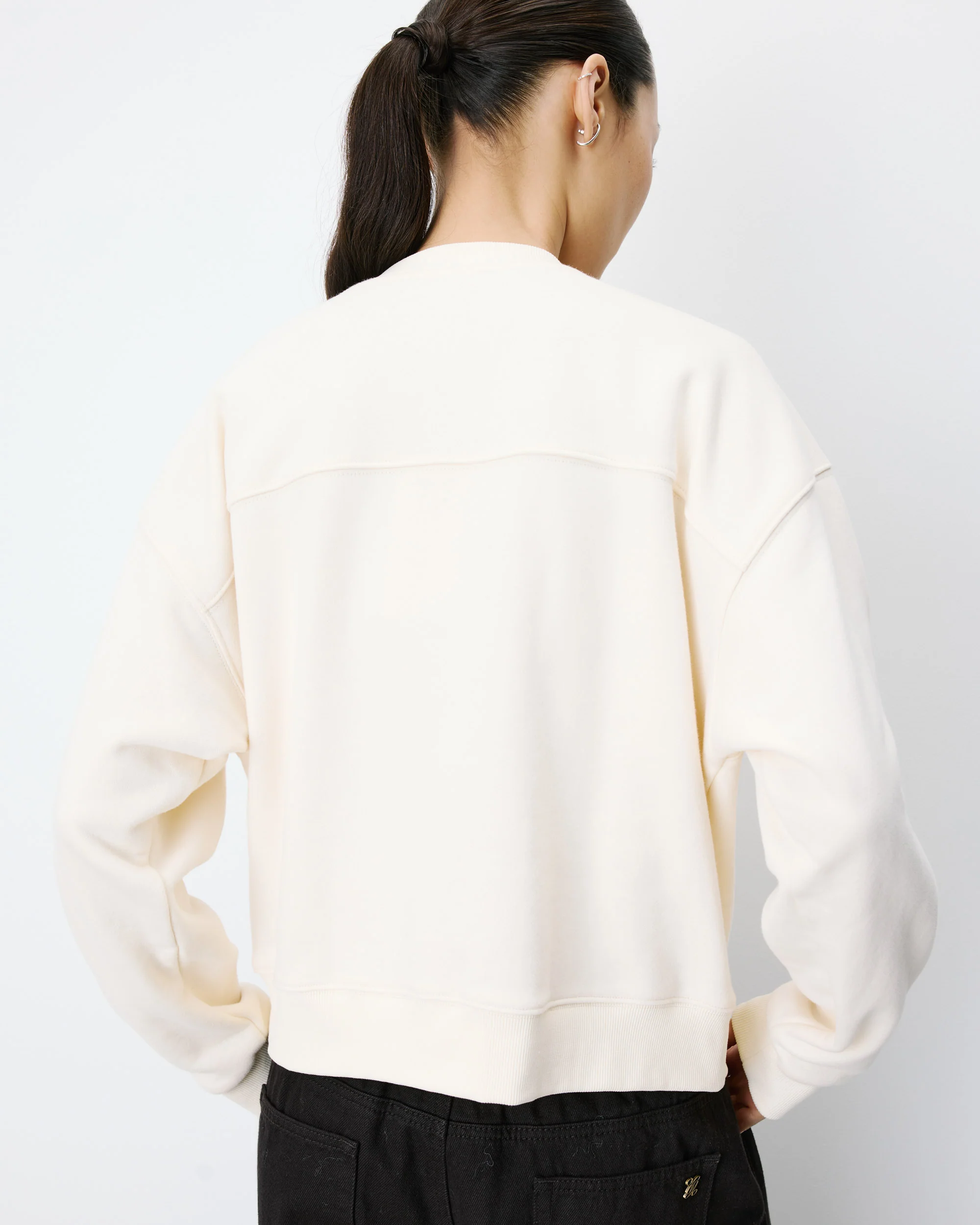 Grace & Mila Amery Sweatshirt in Ecru Creme mit Leo Muster - AMOUR