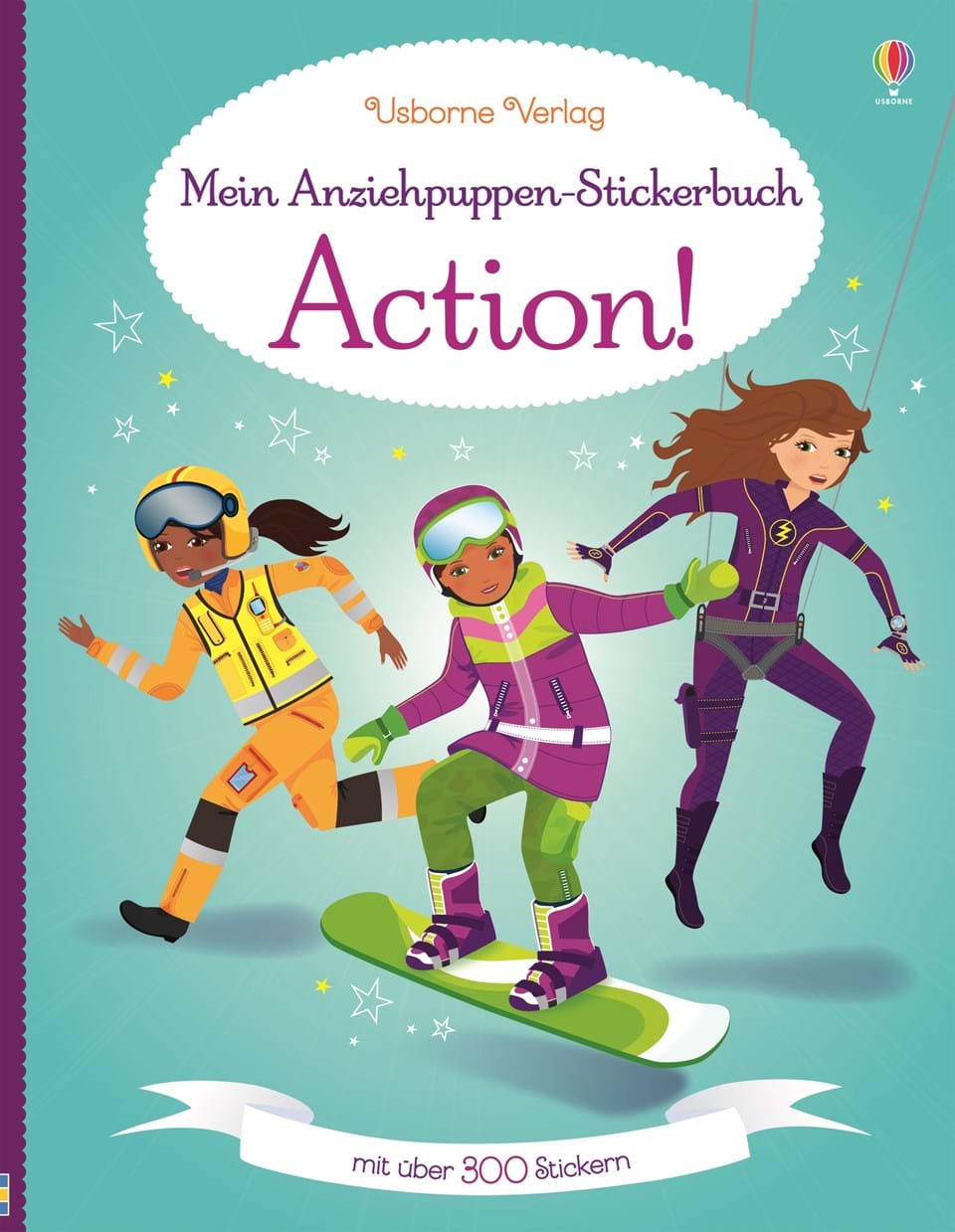 ANZIEHPUPPEN-STICKERBUCH-AKTION-USBORNE Usborne Anziehpuppen Stickerbuch - Action