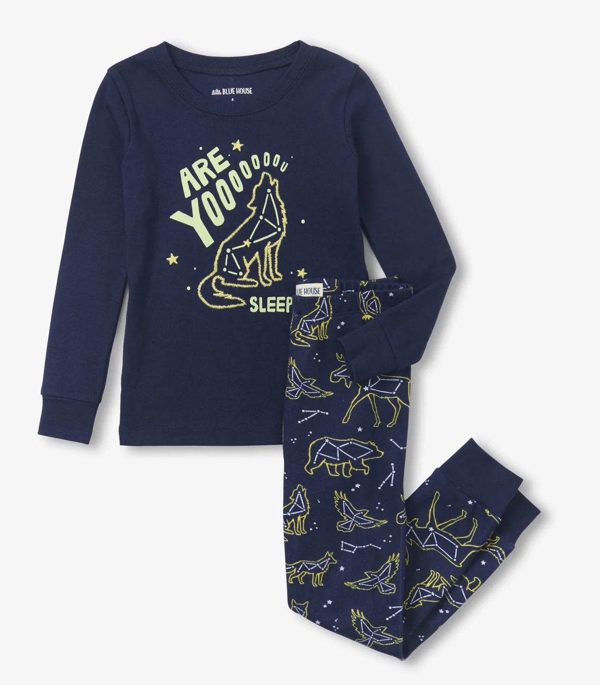 Little Blue House Langarm Pyjama in Navy Blau - Glow in the Dark - Wolf - Are You Sleepy? Little Blue House Langarm Pyjama in Navy Blau - Glow in the Dark - Wolf - Are You Sleepy?