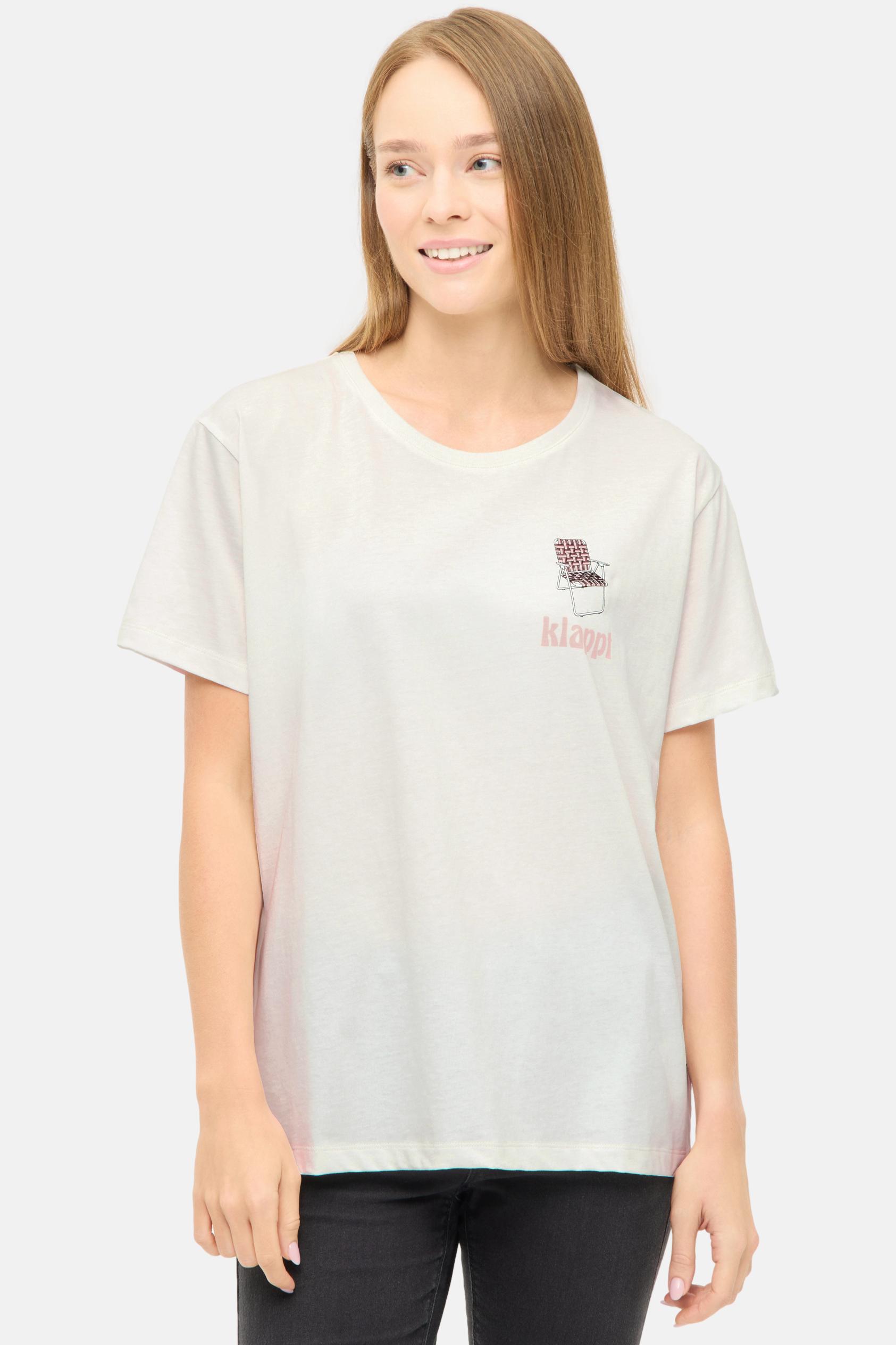Derbe Damen T-Shirt klappt - Weiß & Rosa