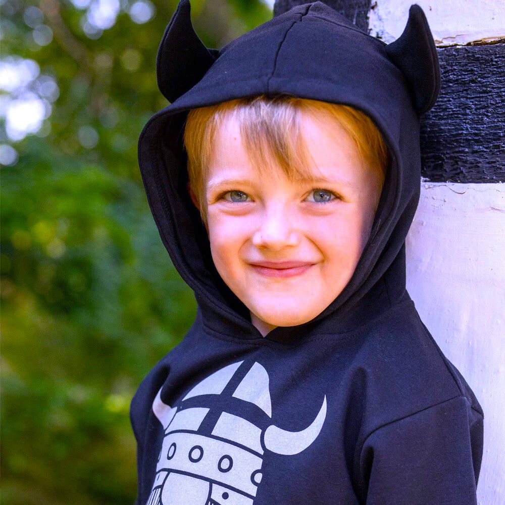 danefae Danewarrior Hoodie Sweatshirt in Dunkelblau mit Glow in the Dark Wikinger - Leuchtet im Dunkeln danefae Danewarrior Hoodie Sweatshirt in Dunkelblau mit Glow in the Dark Wikinger - Leuchtet im Dunkeln