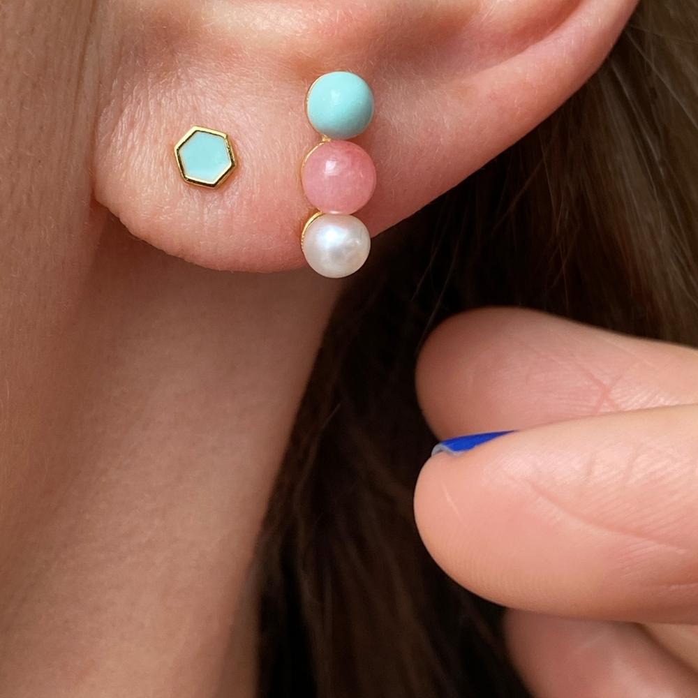 LuLu Triples Ohrring Pearl, Coral & Mint - 1 Ohrring