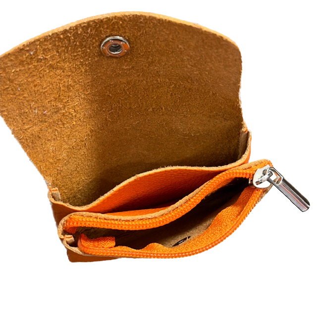 Soft Leder Geldbeutel in Orange - Klein Soft Leder Geldbeutel in Orange - Klein
