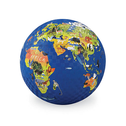 Crocodile Creek Spielzeug Ball - Naturgummi - World - Globus - Groß