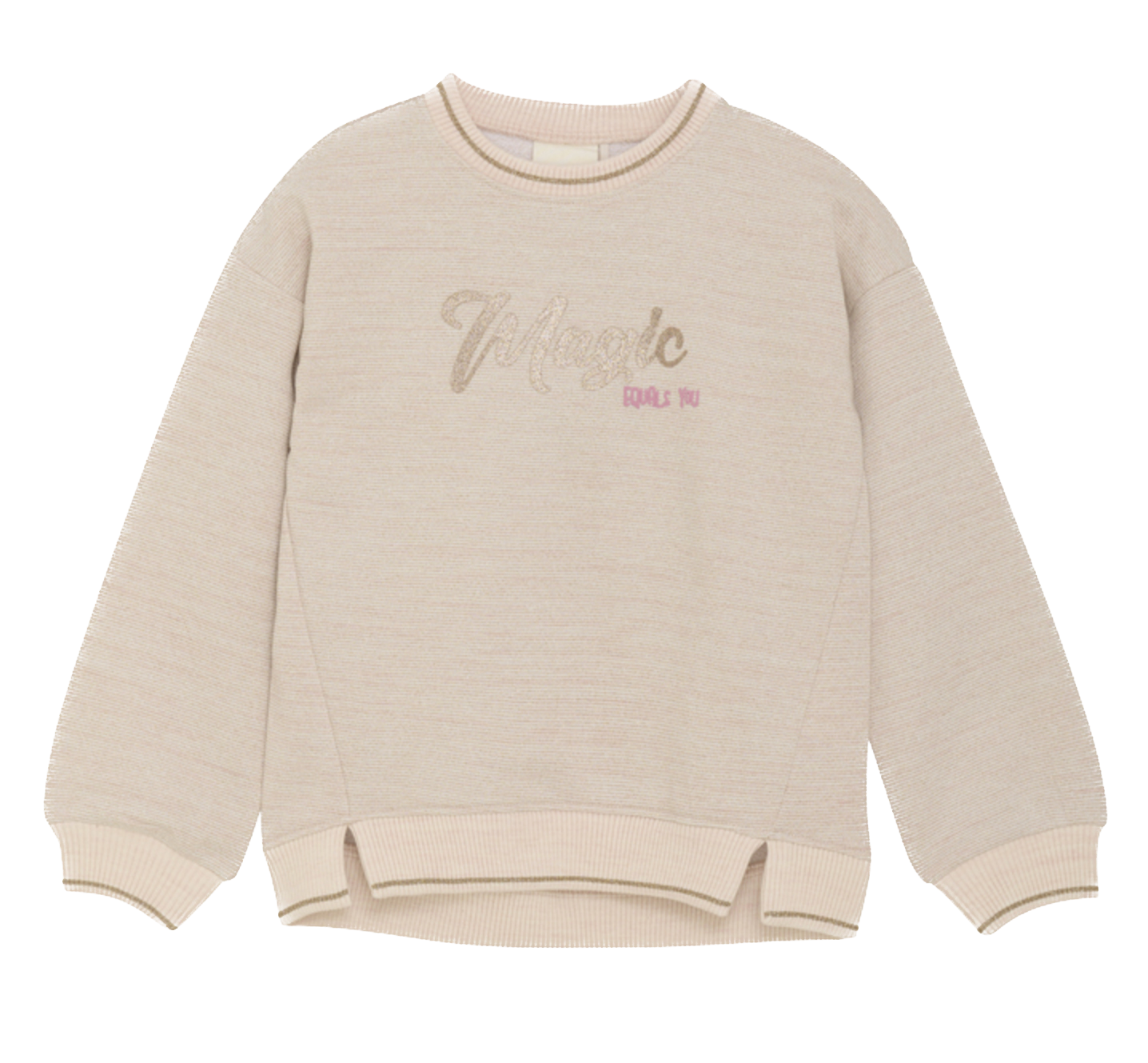 Minymo Sweatshirt mit dezenten Glitzerstreifen in zartem Rosé (Sepia Rose)