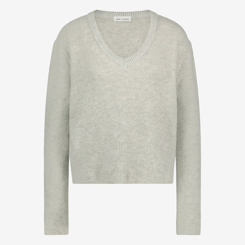 Jane Luschka Strickpulli Pullover mit V-Ausschnitt in Grau - SALE Jane Luschka Strickpulli Pullover mit V-Ausschnitt in Grau - SALE