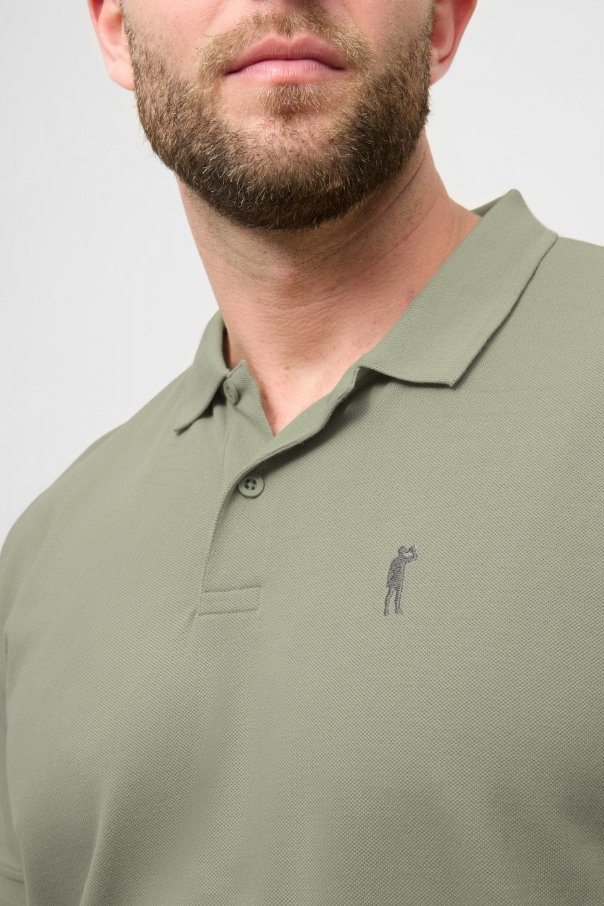 Derbe Basic Kippes Polo Shirt Tea Oliv Grün GOTS Organic
