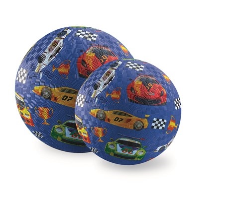 Crocodile Creek Spielzeug Ball Klein 13 cm - Naturgummi - At the Races - Rennwagen