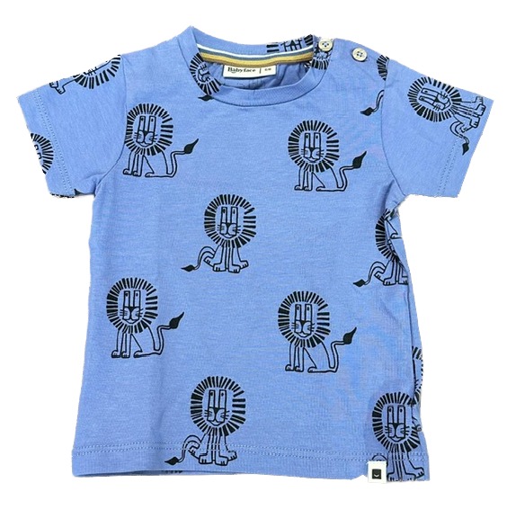 Babyface Baby T-Shirt in Persian Blau - Löwen Allover Babyface Baby T-Shirt in Persian Blau - Löwen Allover
