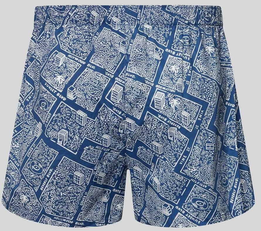 Tommy Hilfiger Herren 3er Woven Boxer set - Blau/Rosa/Palmen Tommy Hilfiger Herren 3er Woven Boxer set - Blau/Rosa/Palmen