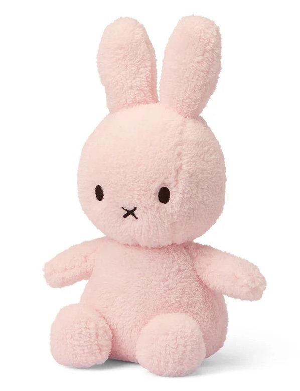 Bon Bon Toys Miffy Sitting Terry Light Pink - Frottee Pastellrosa - 23 cm