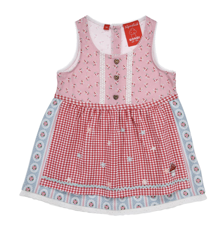 Bondi Dirndl - Blumenallover in Rosa & Blau Bondi Dirndl - Blumenallover in Rosa & Blau