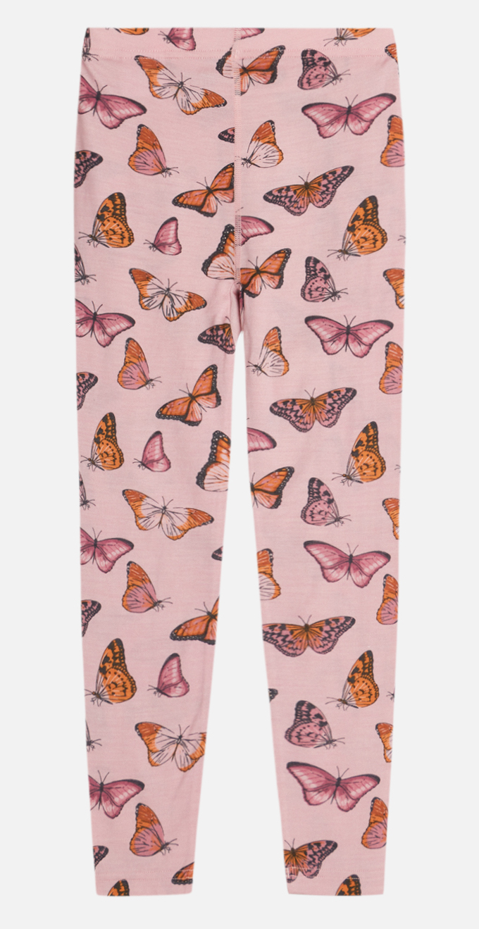 Hust & Claire Lin - Wolle Seide Leggings in Rosa - Schmetterlinge