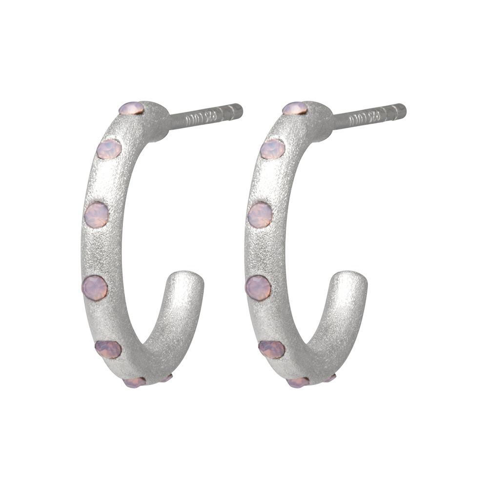 OMG_CREOLEN_SMALL_PAAR_-_VERSILBERT-Hoops-LULU1001-Hellrosa_1000x LuLu OMG Hoops Creolen Ohrringe Versilbert mit Rosa Steinen