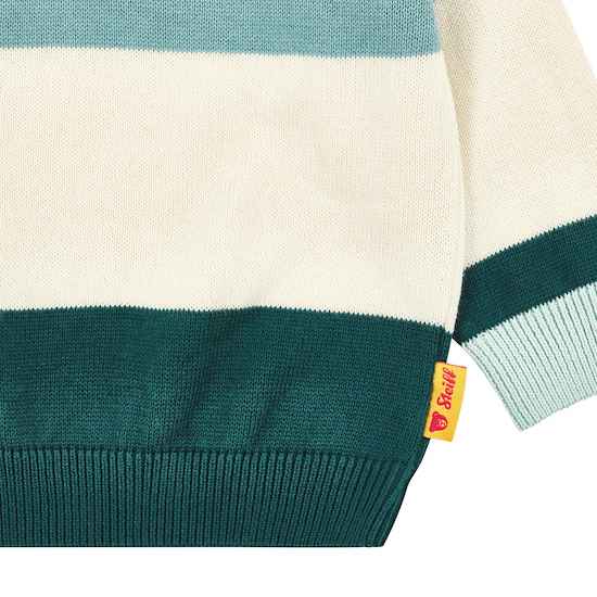 Steiff Strickpulli Pullover mit Blockstreifen Grün, Mint & Creme Steiff Strickpulli Pullover mit Blockstreifen Grün, Mint & Creme