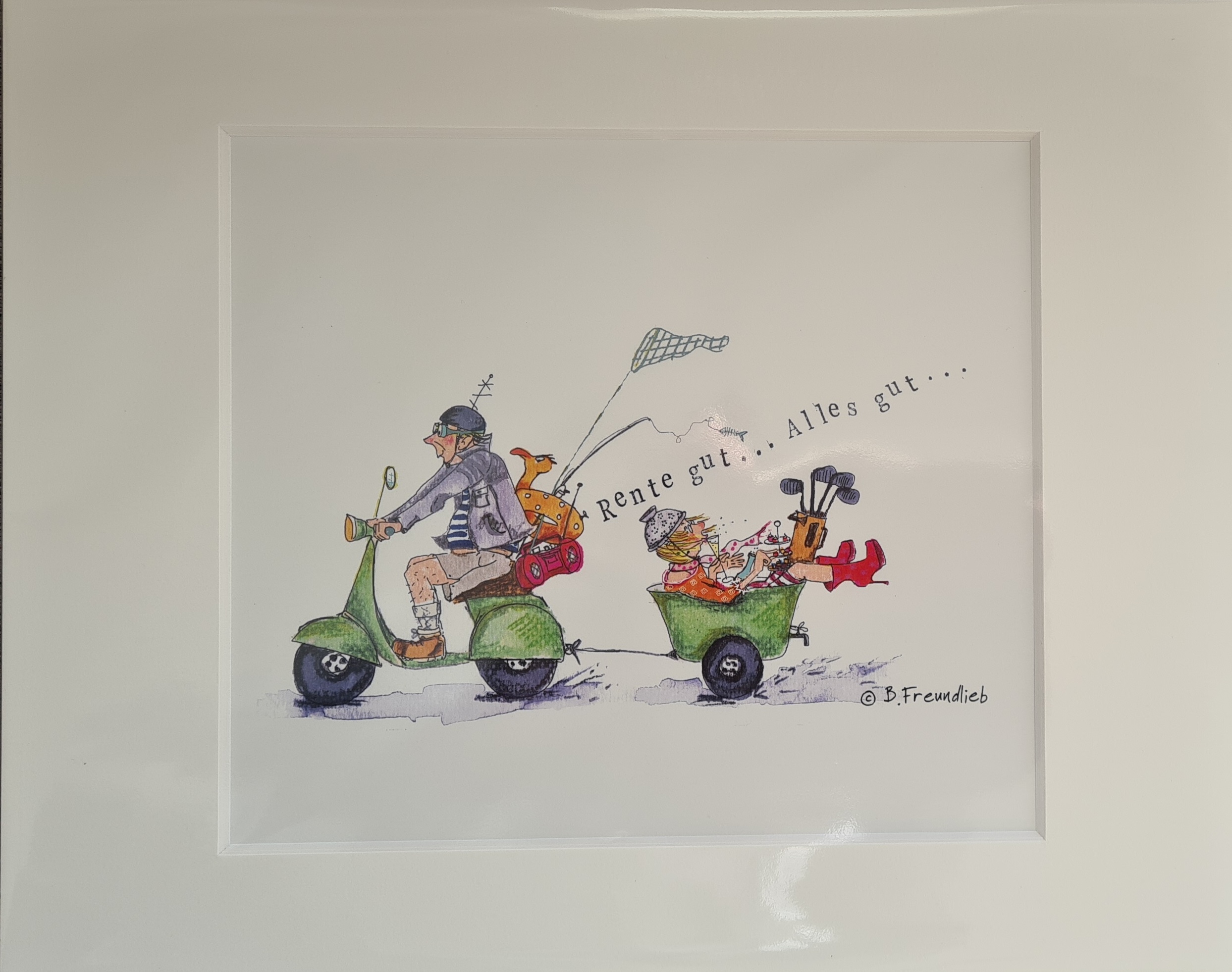 Sweet Design Kunstwerk mit Passepartout - Rente gut... Alles gut... 