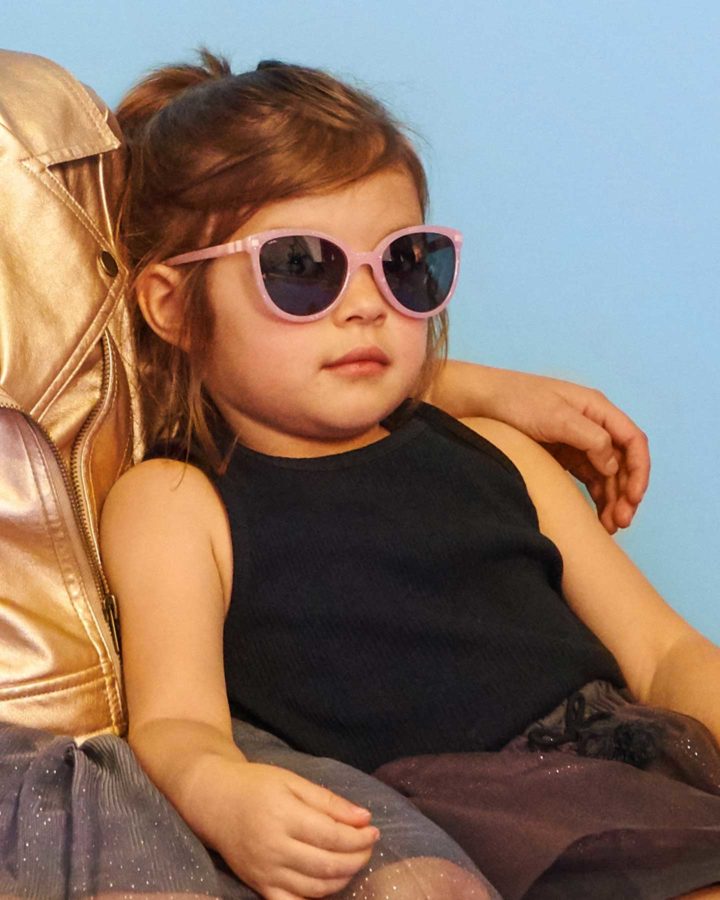 KiETLA Kinder-Sonnenbrille BuZZ (UV-Schutz 3) mit glitzerpink Rahmen-