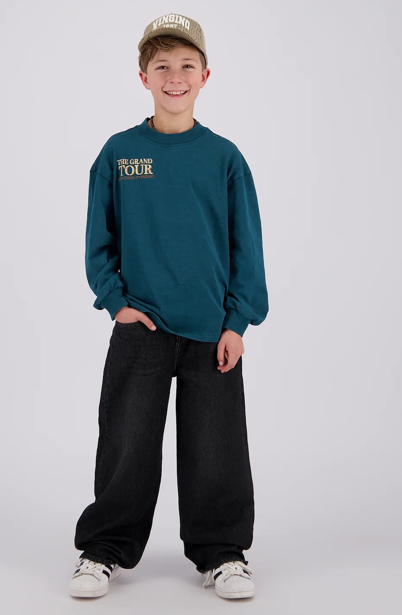 Vingino Hendo Jungs Oversized langarm Oberteil in Deep Teal Grün - The Grand Tour Vingino Hendo Jungs Oversized langarm Oberteil in Deep Teal Grün - The Grand Tour