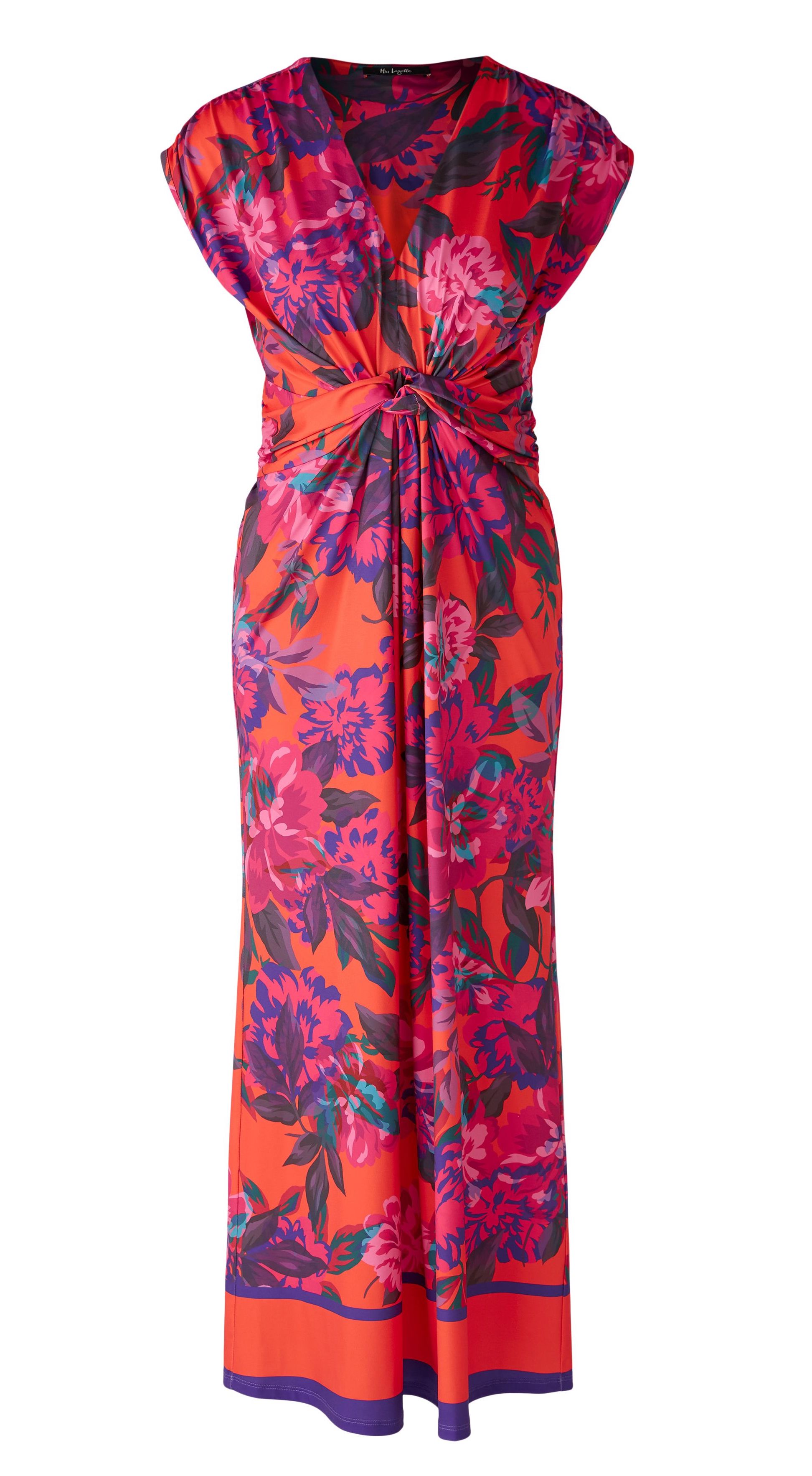 MIss Lagotte Langarm Kleid mit Blumen Print Rot Blau - SALE MIss Lagotte Langarm Kleid mit Blumen Print Rot Blau - SALE