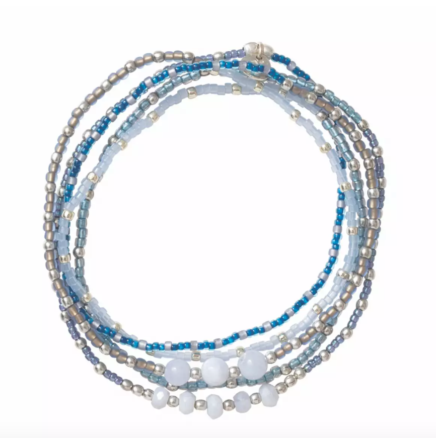A Beautiful Story Together Blauer Achat Silber Armband