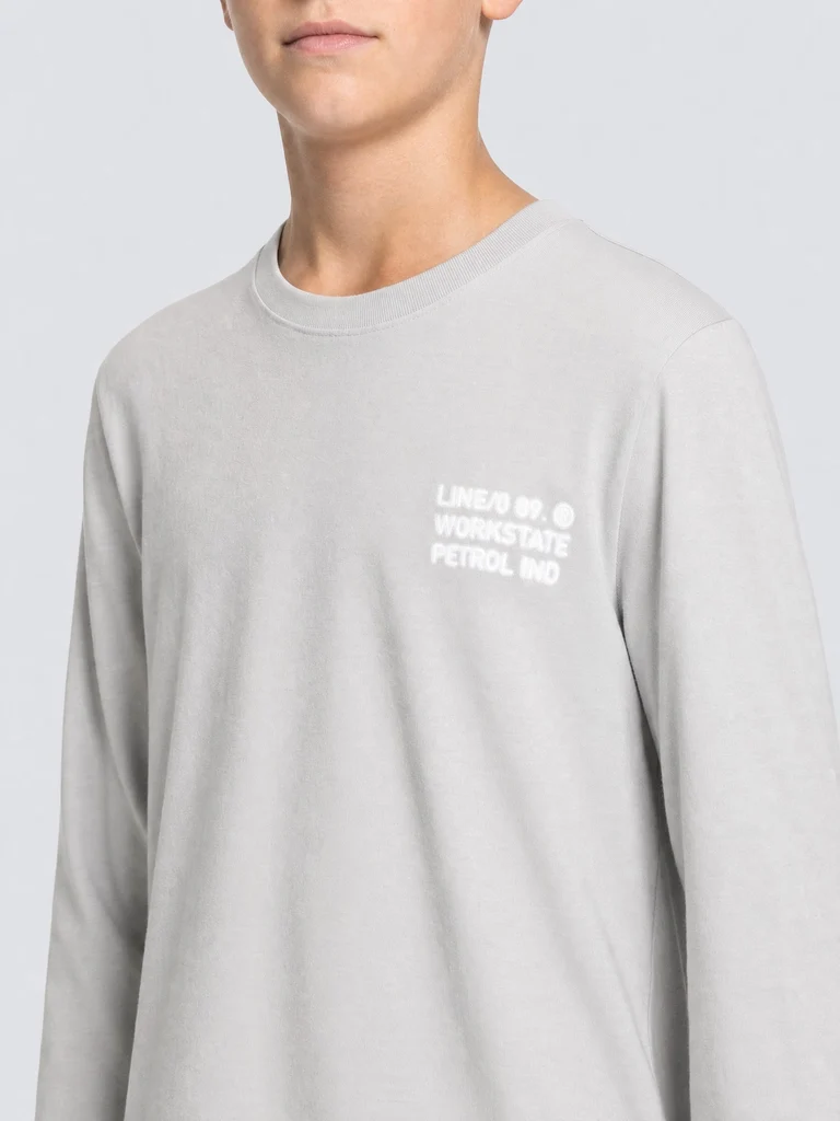 Petrol Industries Jungs langarm Shirt in Grau - Classic Print Petrol Industries Jungs langarm Shirt in Grau - Classic Print