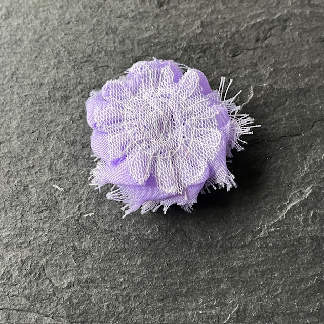 Wowzers Petit Shabby Chic Stoffblume - Flieder - 3 Blumen 