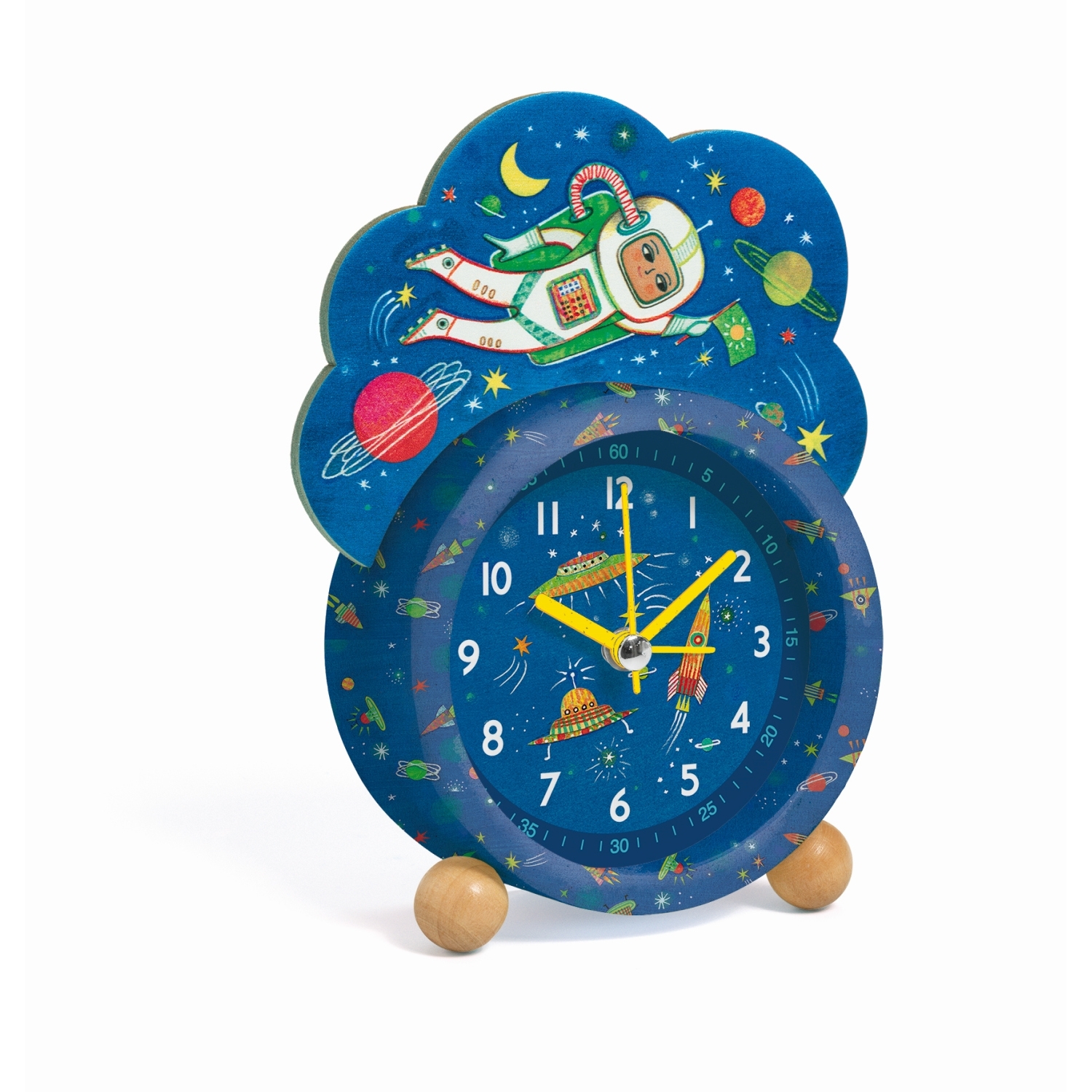 DD00402-Wecker-Weltall-1 Djeco Kinder Wecker Uhr - Weltall