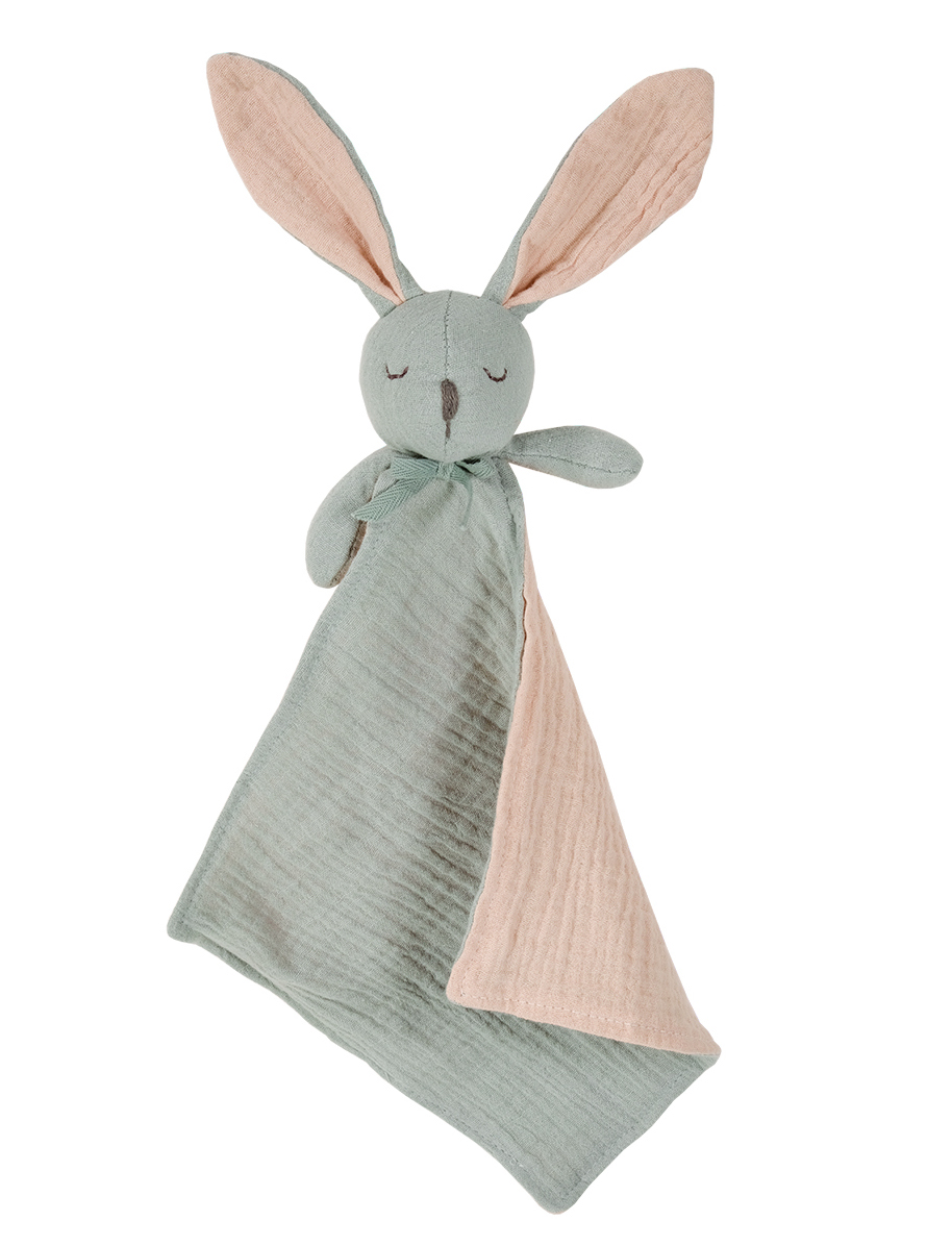 270000565000008 Maximo Schnuffeltuch Musselin in Blau - Hase