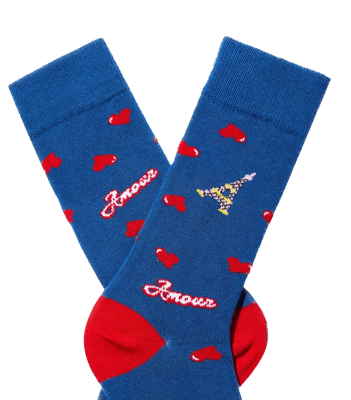 besocks Emily in Paris Socken aus Bio-Baumwolle in Blau - Eiffelturm Amour besocks Emily in Paris Socken aus Bio-Baumwolle in Blau - Eiffelturm Amour