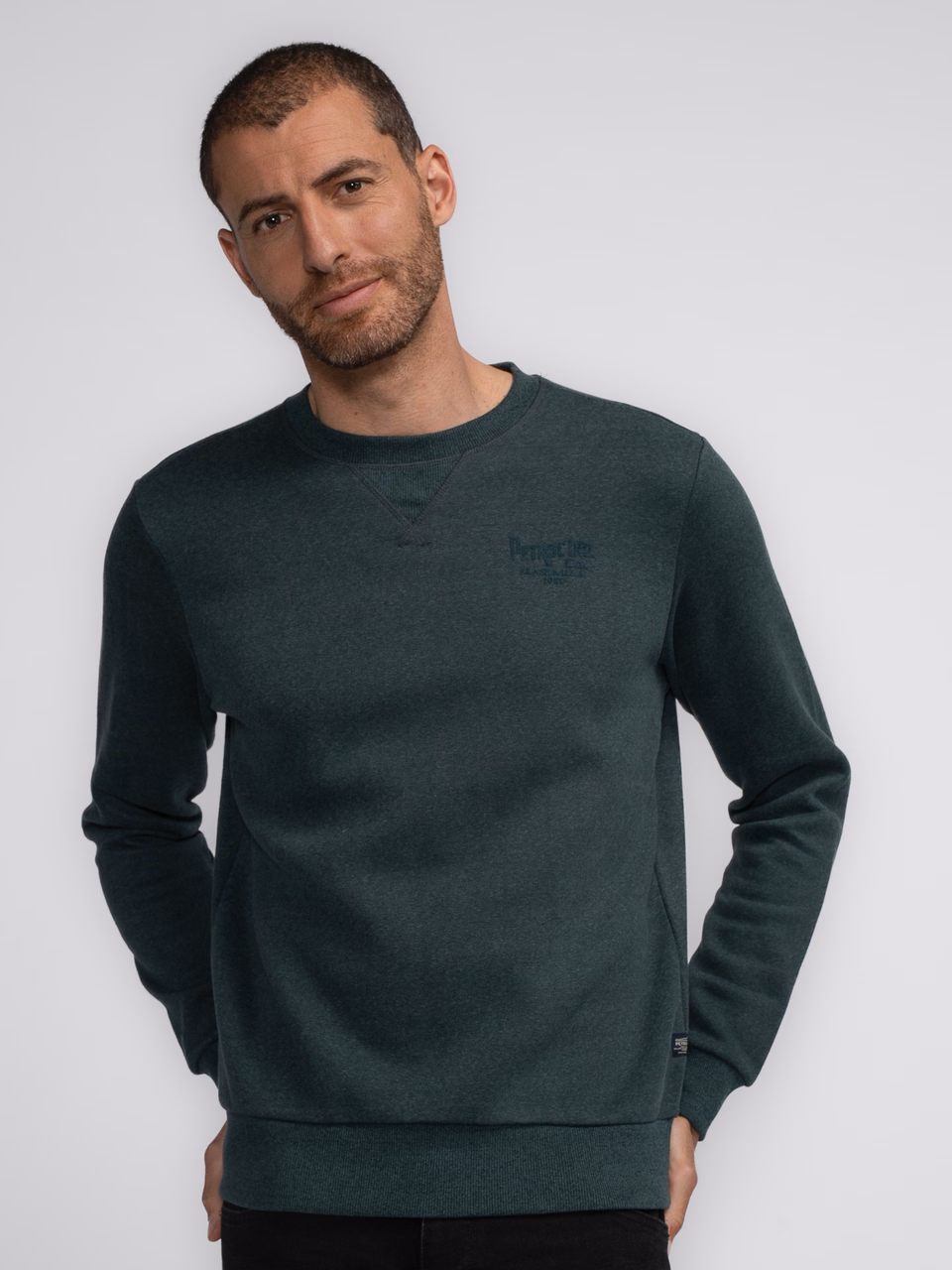 Petrol Industries Sweatshirt Bottle Green - Flaschengrün - SALE Petrol Industries Sweatshirt Bottle Green - Flaschengrün - SALE