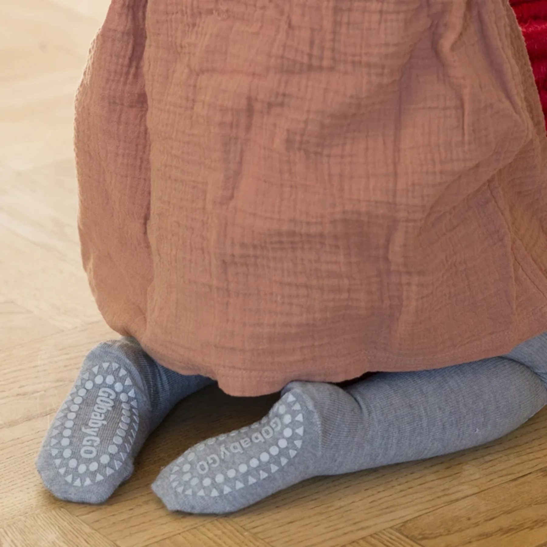 GoBabyGo Grip Krabbelstrumpfhose Wolle in Grau