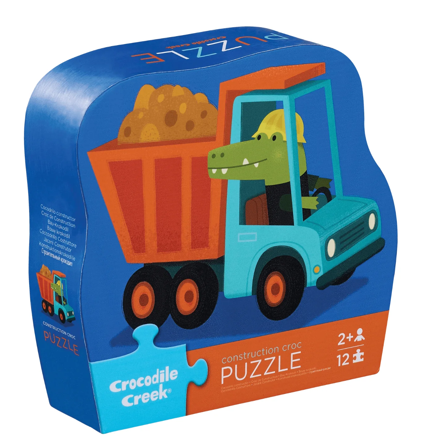 Crocodile Creek Puzzle Vehicles - Bauarbeiter Krokodil mit Kipper - 12 Teile 