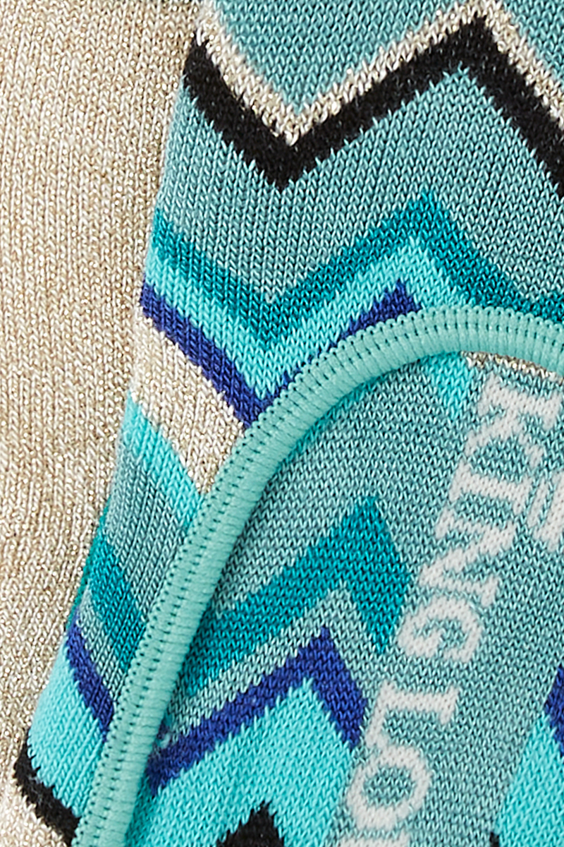 King Louie Sneaker Socken - 2er Pack - Türkis Chevron