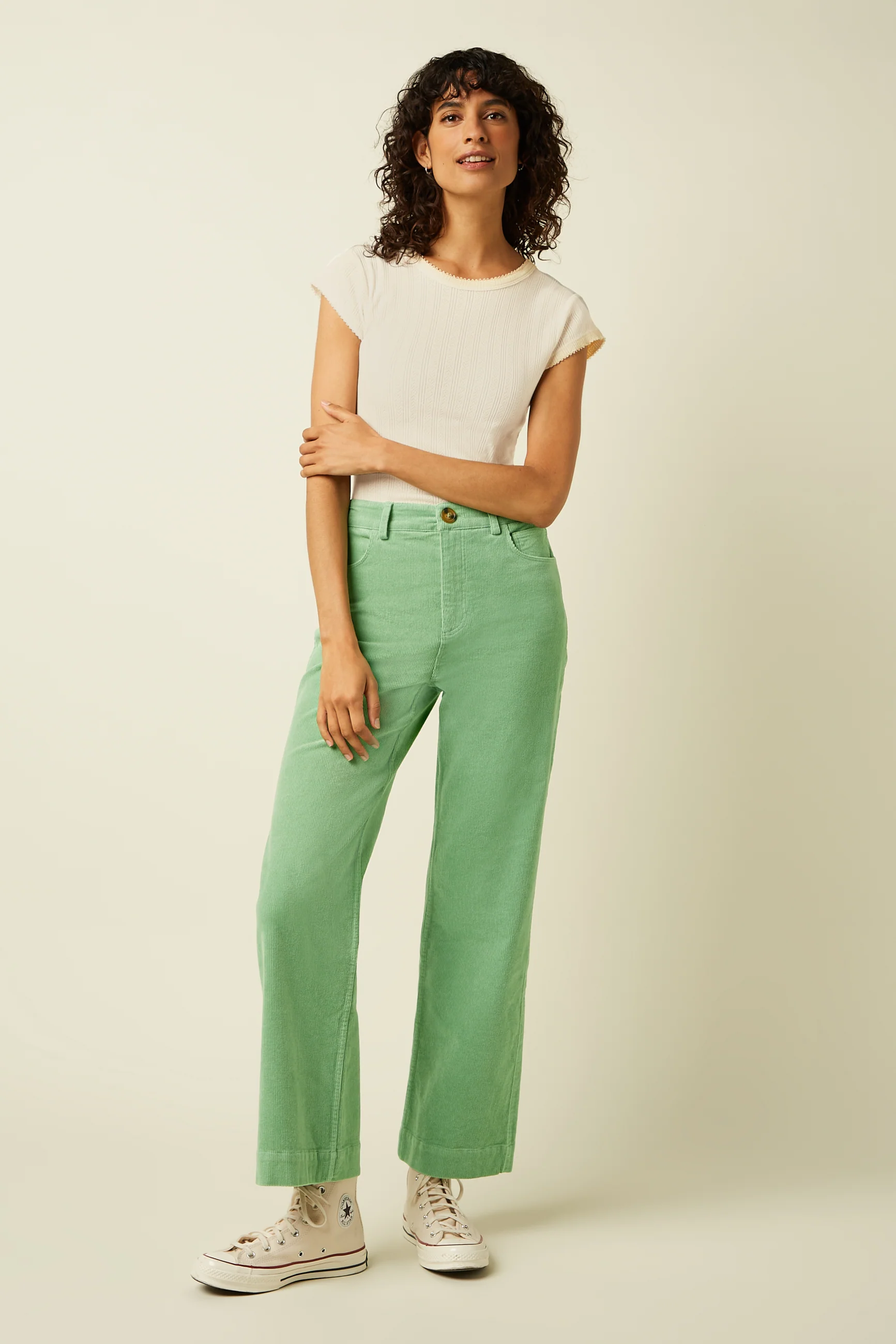 King Louie Cath Tee Lochmuster T-Shirt in Halo Creme