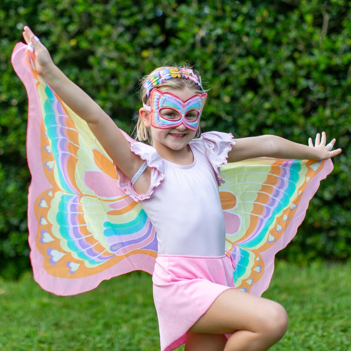 1013057-47cde72b61c63c Dreamy Dress-Ups PINK RAINBOW BUTTERFLY - Flügel & Maske