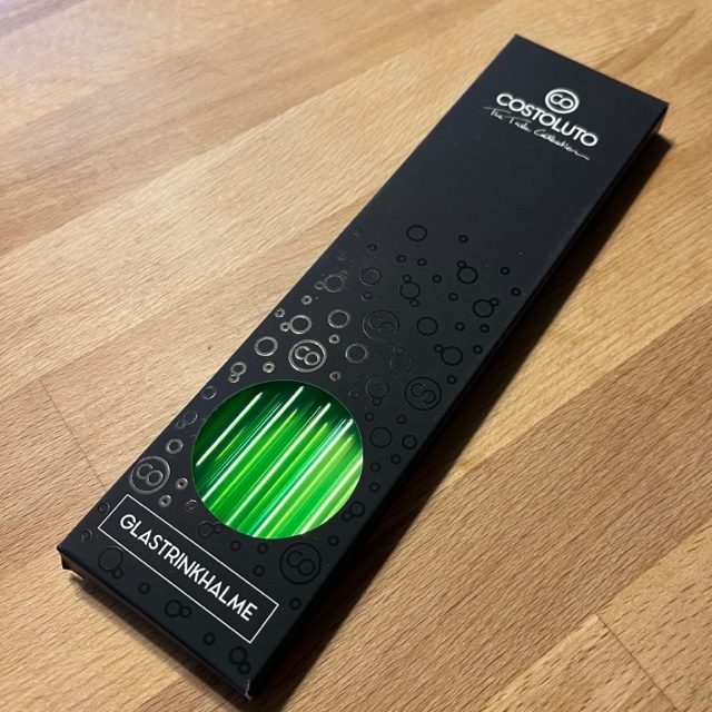 Costoluto Glastrinkhalme Set mit Bürste 20 cm Lang - 6 Stück - Neon Grün - SALE