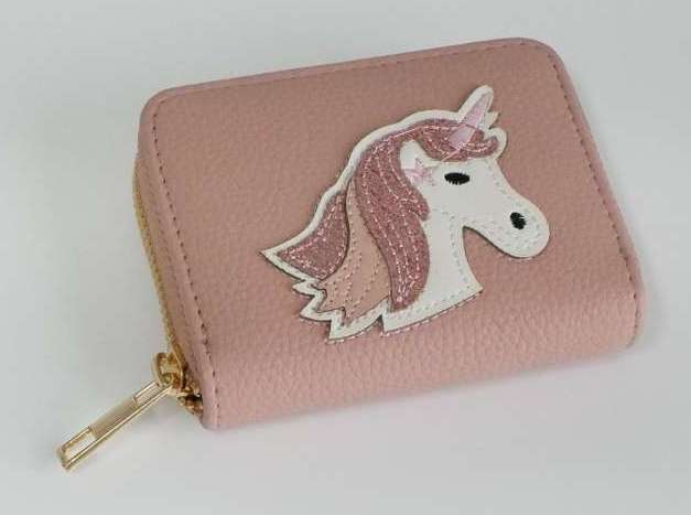 KisMe Geldbörse Kunstleder - Einhorn mit Glitzer Altrosa Sorbet