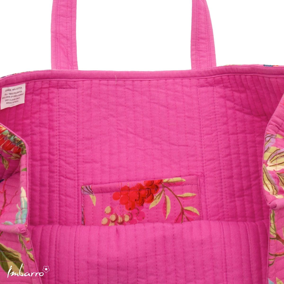 Imbarro Gesteppte Shopper Tasche Paradise in Purpur Pink 