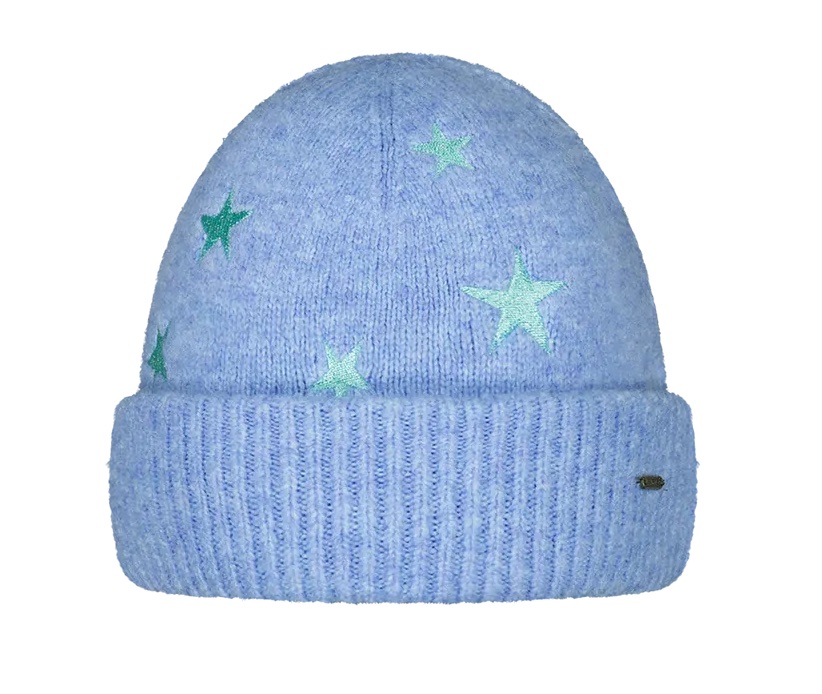Barts Ainala Beanie mit Umschlag in Hellblau mit mint grünen Sternen Barts Ainala Beanie mit Umschlag in Hellblau mit mint grünen Sternen