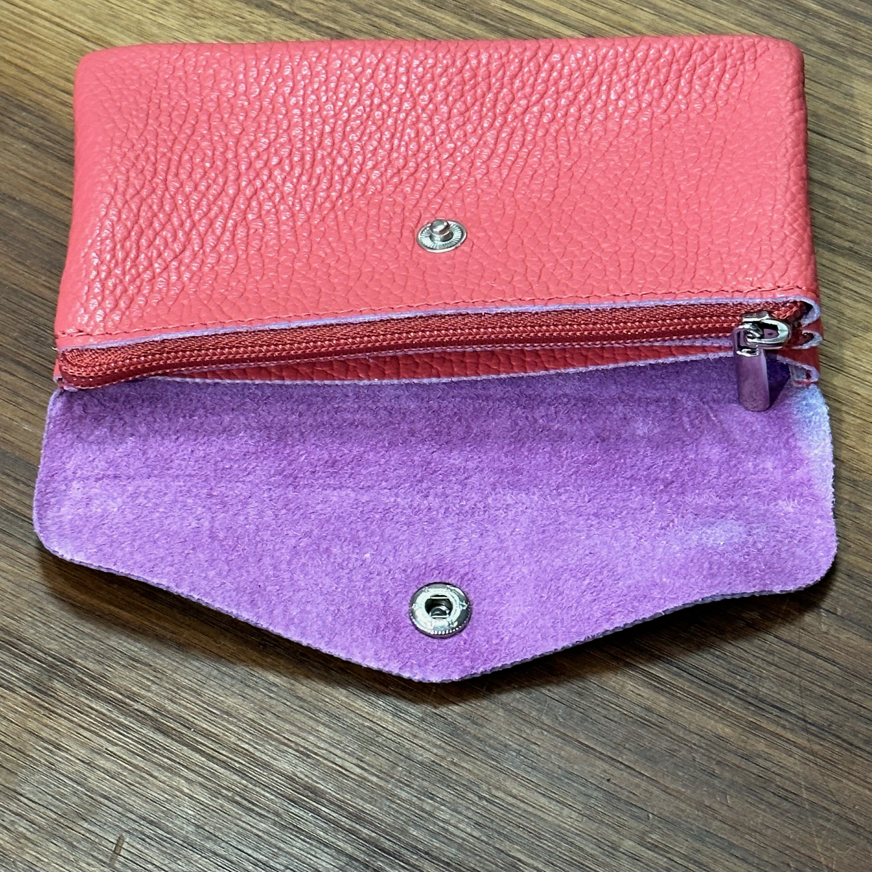 BFF Soft Leder Geldbeutel - Coral - Large