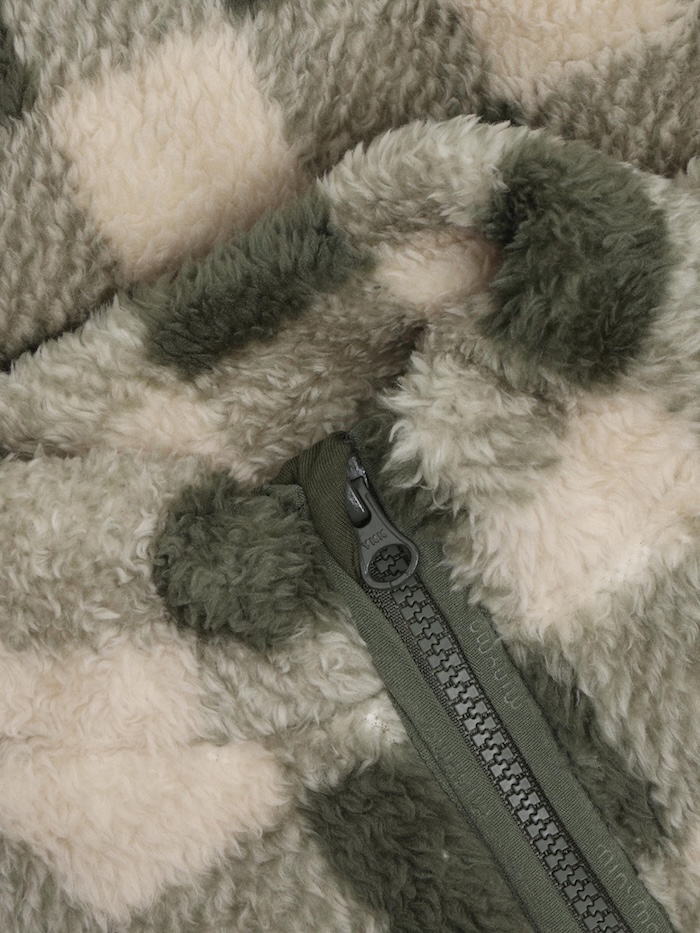 Minymo Teddy Fleece Jacke Oliv Grün Karo Zipperjacke Minymo Teddy Fleece Jacke Oliv Grün Karo Zipperjacke