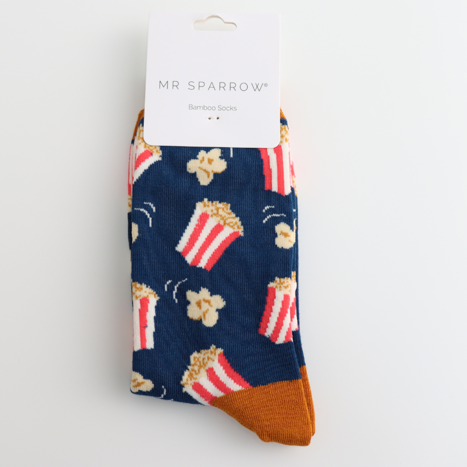 Mr. Heron Bambus Herren Socken in Navy Blau - Popcorn Mr. Heron Bambus Herren Socken in Navy Blau - Popcorn