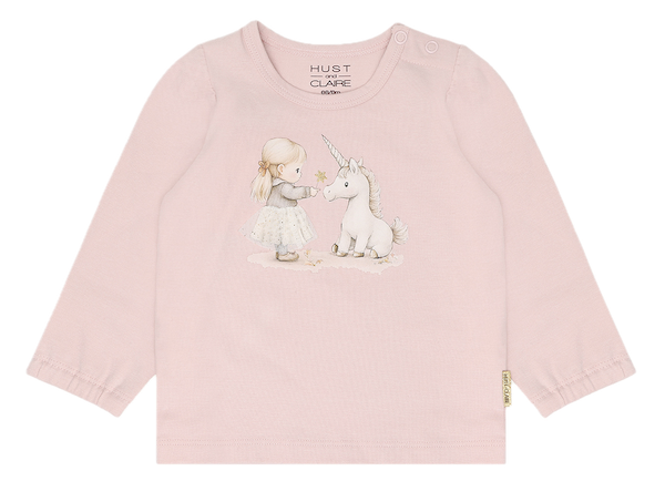 Hust & Claire Anna Langarm Shirt in Zartrosa Süßes Mädchen & Einhorn