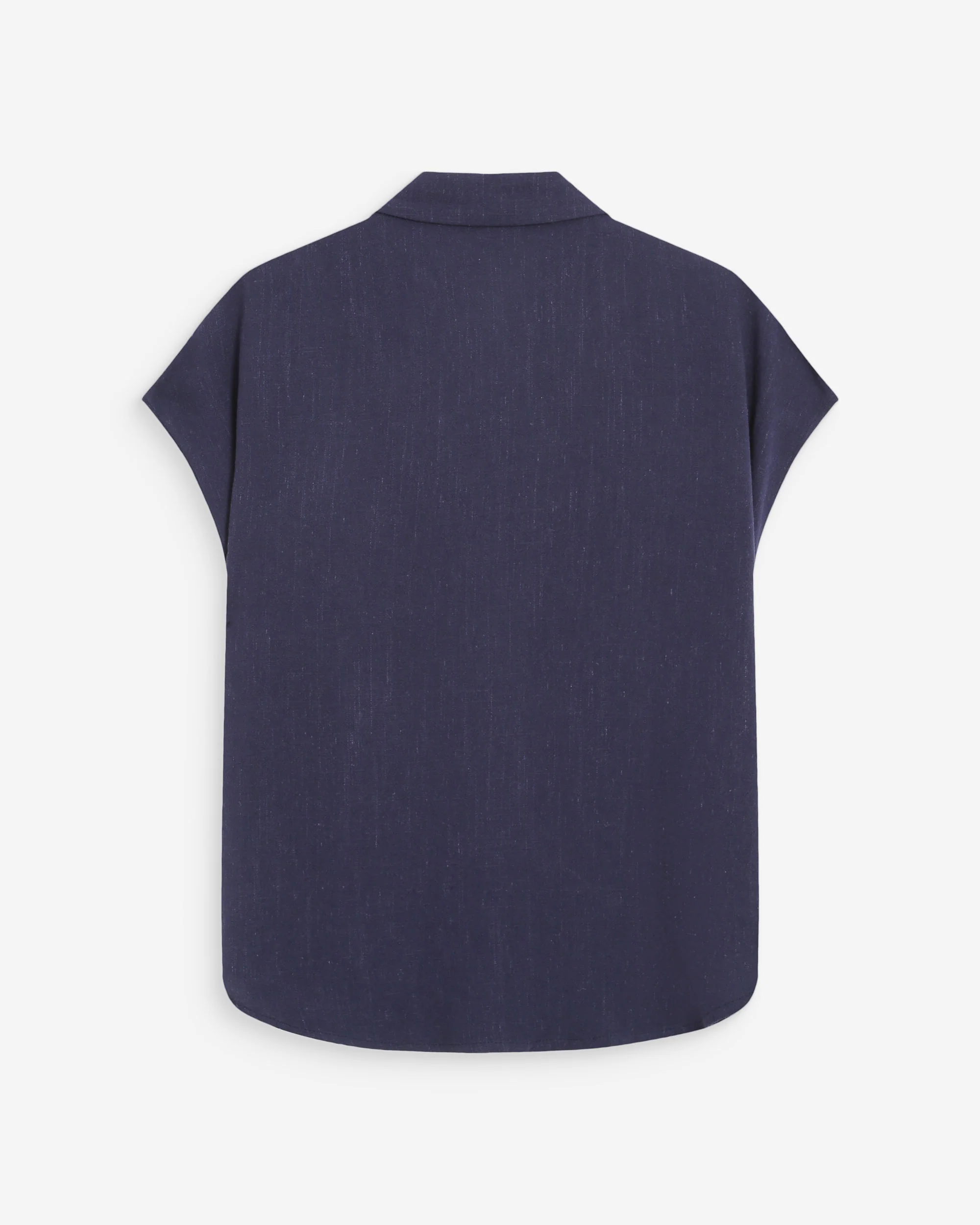 Grace & Mila PEREZ Leinen Viskose Kurzarm Bluse in Marineblau